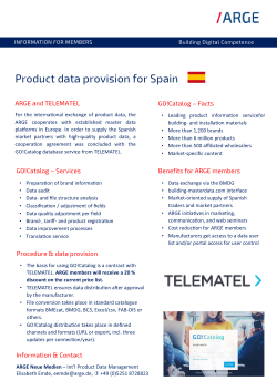 Produktdatenbereitstellung für Spanien - BUILDING MASTERDATA - SHK Branche
